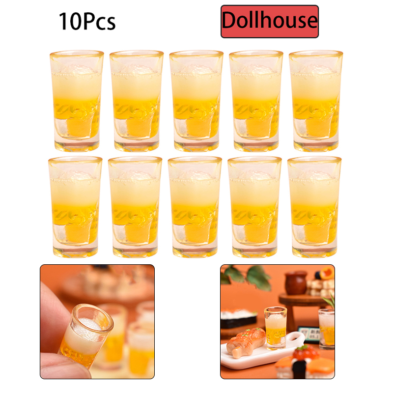 Wine Beer & Deli Reviews - 10 個ミニチュアおもちゃキッチンビール飲料カップマグアクセサリードリンクモデルおもちゃワインマグおもちゃドールハウスの装飾