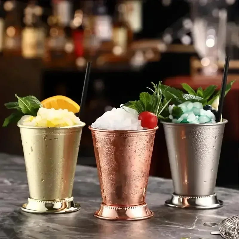 Wine Beer Mixed Drinks - ステンレス製ミントジュレップマグ - マティーニ、モヒート、ミックスドリンク、バーパーティー、ビール、ジュレップ、ワイングラス用のカクテルドリンクウェア