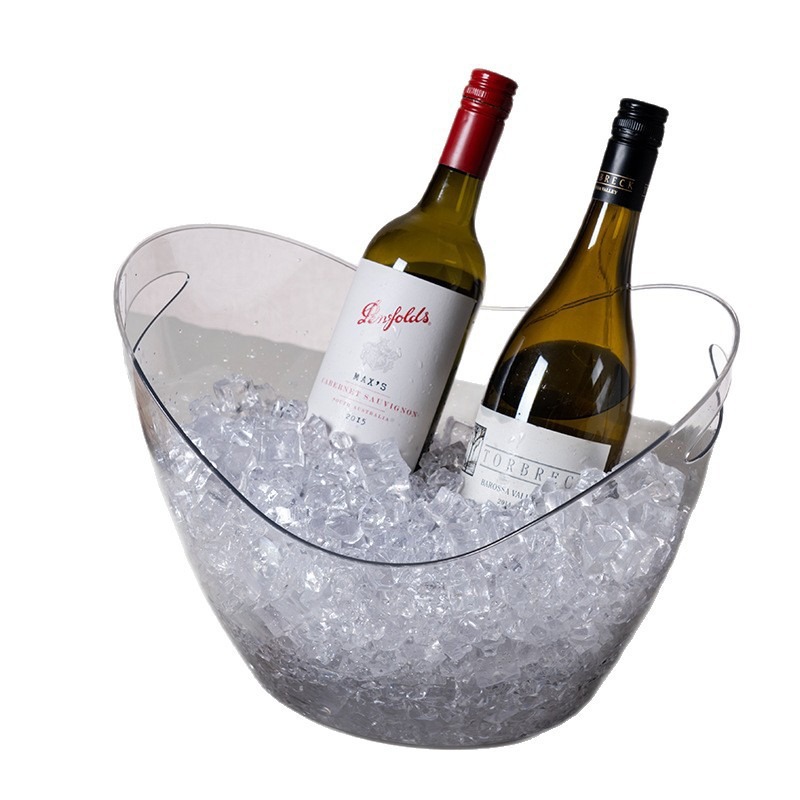 Wine Beer Holder - 8L アイスバケツ透明大容量クラシックインゴットビールシャンパンワインキャリーアイスバケツ屋外フルーツドリンクバケツ