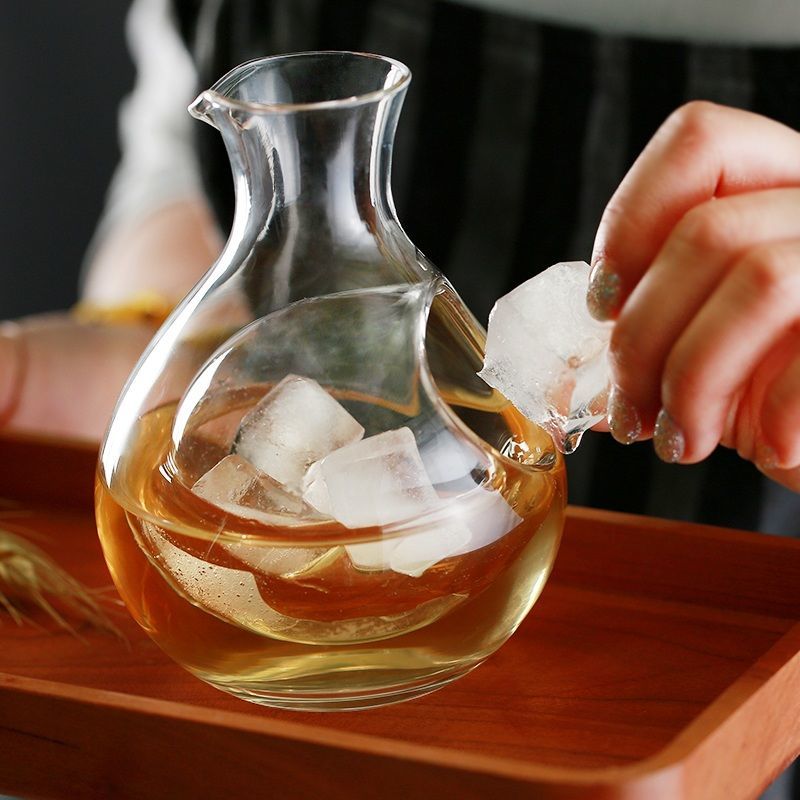 Wine Beer Whiskey - 鉛フリー透明クリスタルガラスカラフェ、モダンなアイスジャグ、ウイスキー、日本酒、ビール、バー、家庭用ドリンクウェア、装飾用ワインディスペンサー