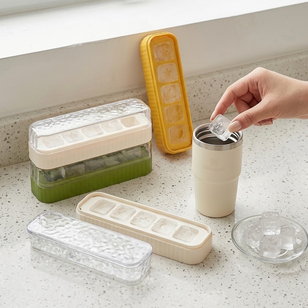 ミニプラスチック製製氷皿 蓋付き 再利用可能 5グリッド ア - Wine Beer Holder のレビューと価格