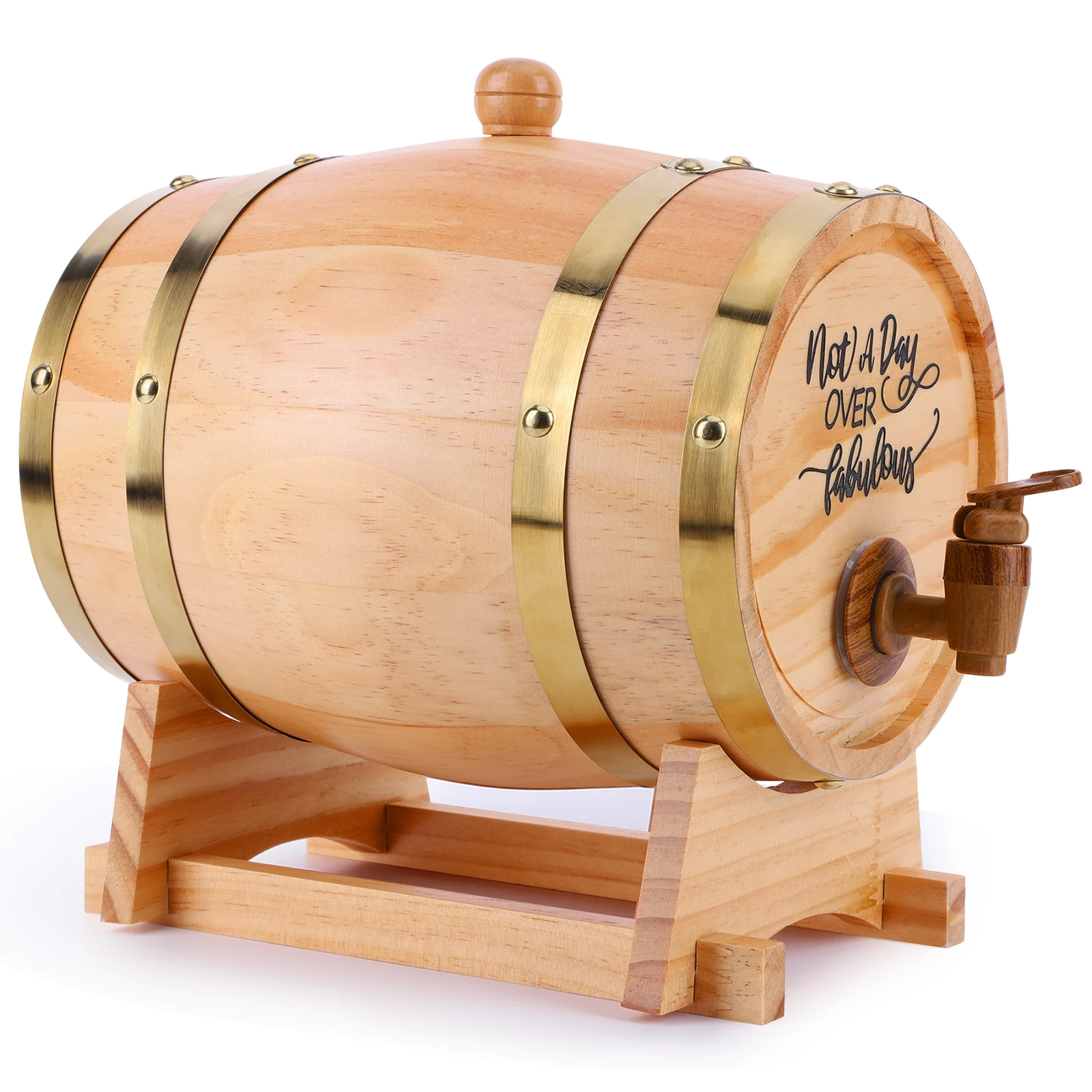 3L木製ウイスキー樽、スタンド、栓、注ぎ口付きワイン樽、ウイ - Wine Beer Whiskey のレビューと価格
