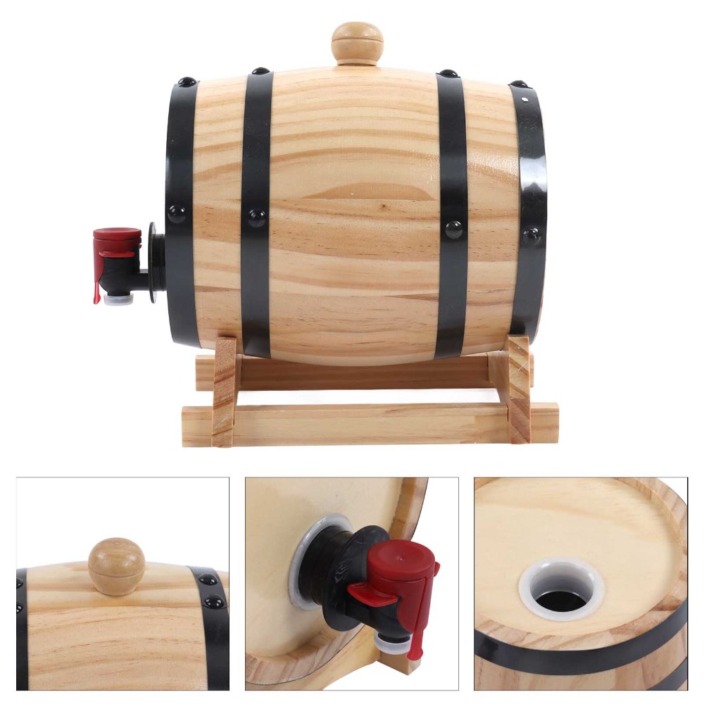 7個のヴィンテージパインウッドワイン熟成樽（スタンド付き）ビ - Wine Beer Whiskey のレビューと価格