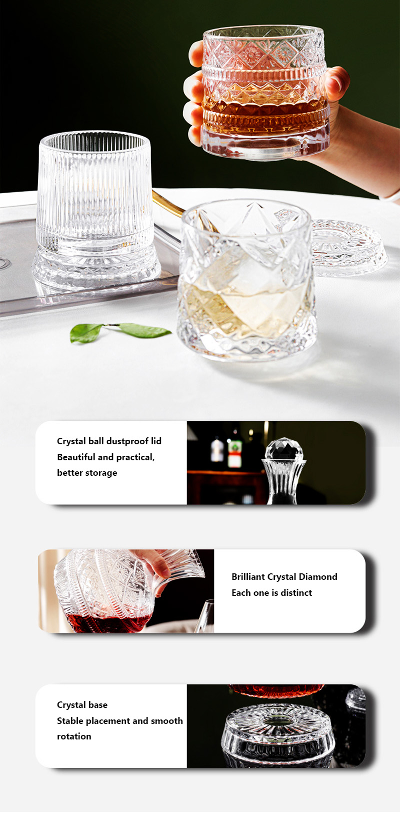 Deouny-ヨーロッパのスターダイヤモンド回転ワインデカン - Wine Beer Whiskey のレビューと価格