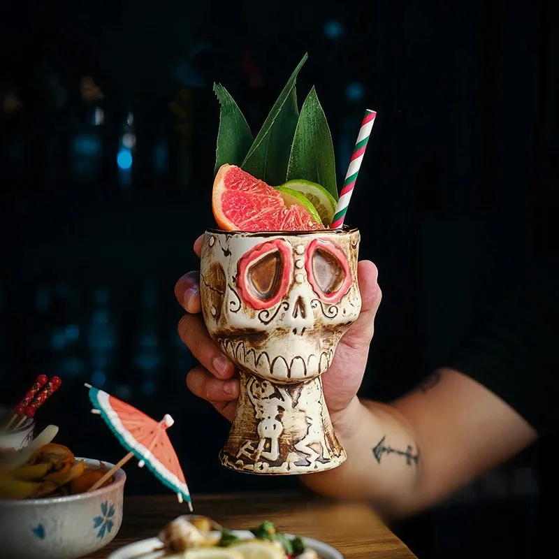 480ml ハロウィンパーティー スカルカクテルグラス アメ - Wine Beer Mixed Drinks のレビューと価格