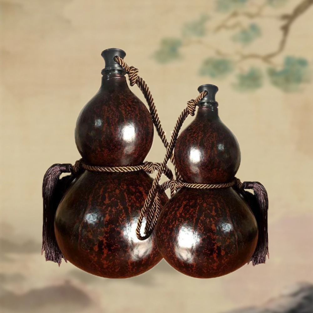 中国風レトロなひょうたん型水筒 500ml/1000ml 大 - Wine Bottle Size のレビューと価格