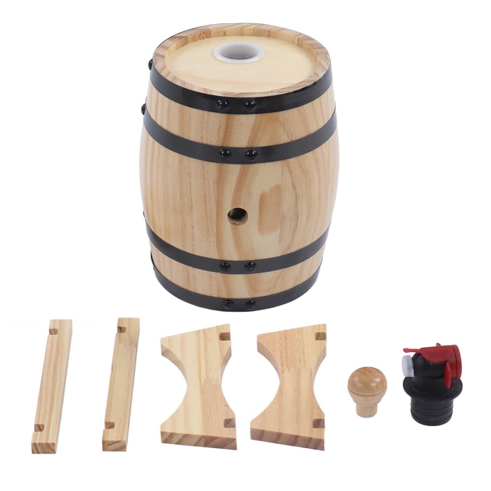 7個のヴィンテージパインウッドワイン熟成樽（スタンド付き）ビ - Wine Beer Whiskey のレビューと価格