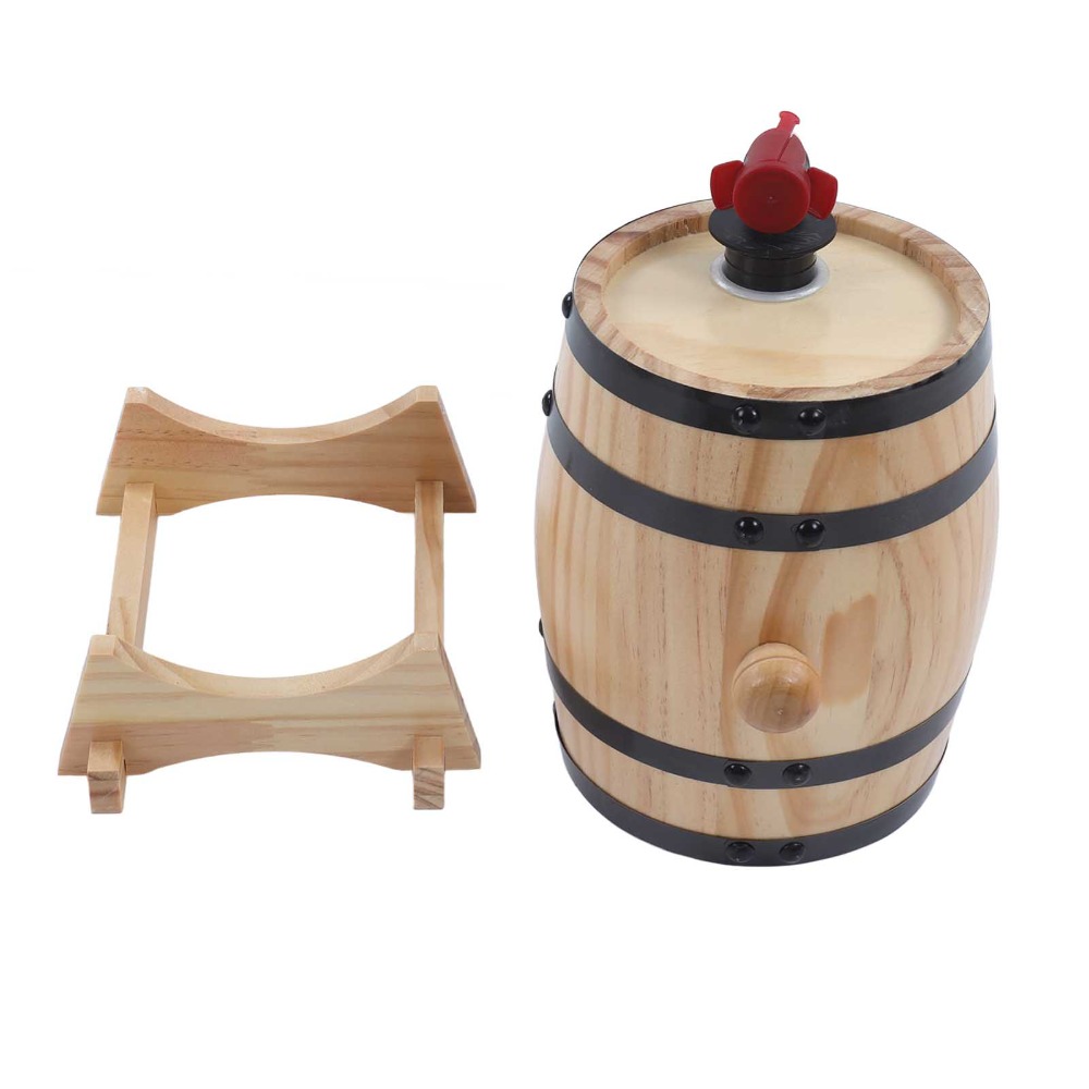 7個のヴィンテージパインウッドワイン熟成樽（スタンド付き）ビ - Wine Beer Whiskey のレビューと価格