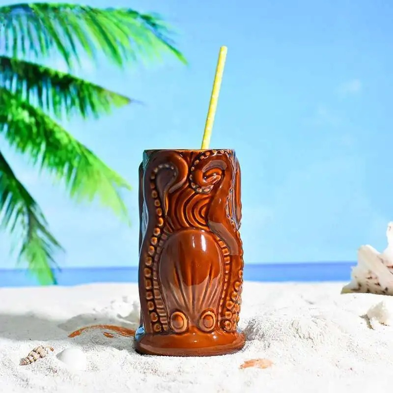 ティキバーカクテルカップ ハワイ トロピカルビーチ スムージ - Wine Beer Mixed Drinks のレビューと価格