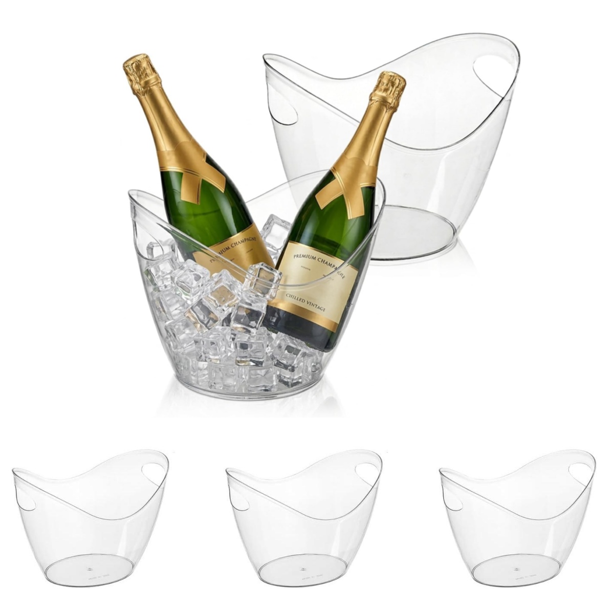 5個入り PET製 割れないアイスバケツ ワインバケツ 透明 - Wine Beer Holder のレビューと価格