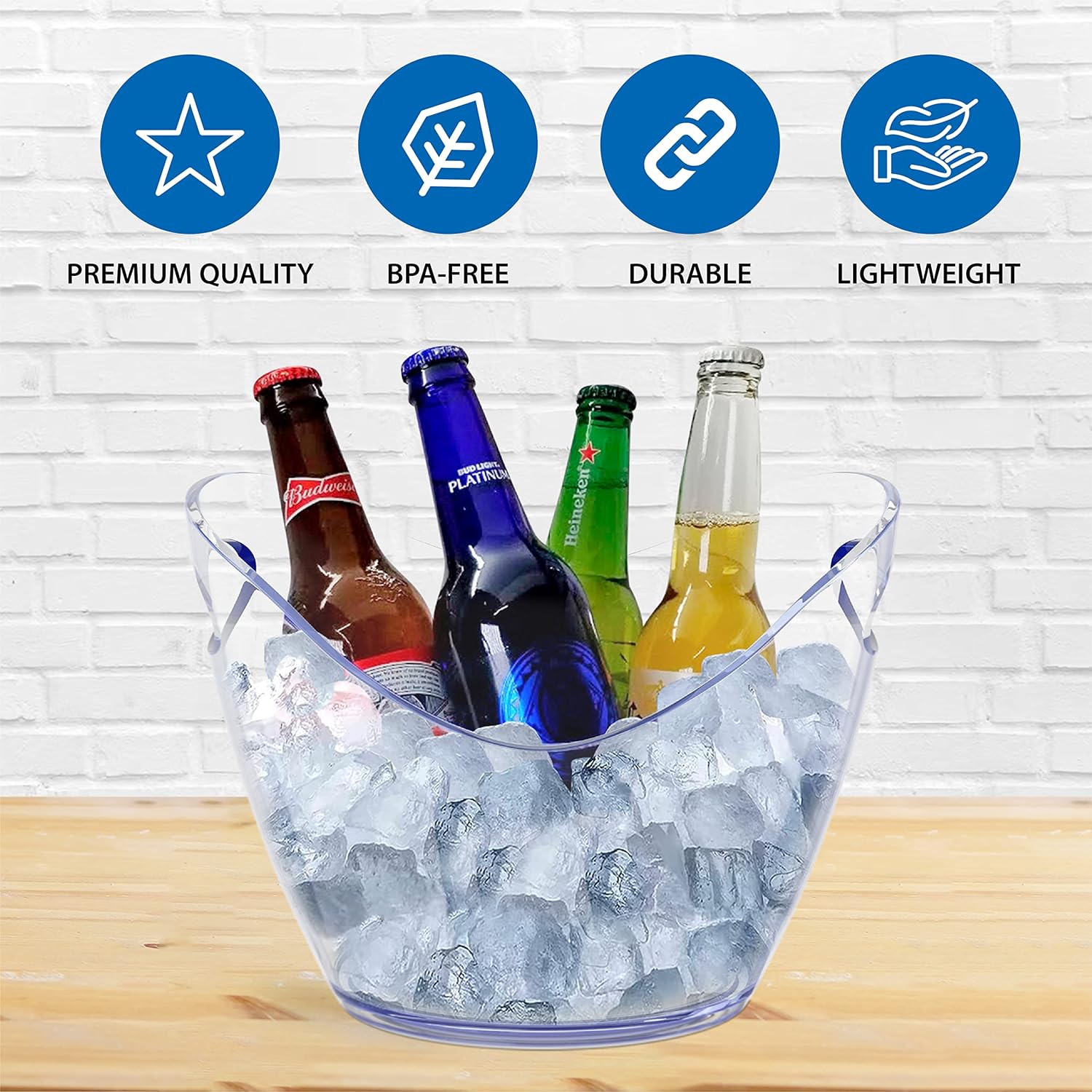 5個入り PET製 割れないアイスバケツ ワインバケツ 透明 - Wine Beer Holder のレビューと価格