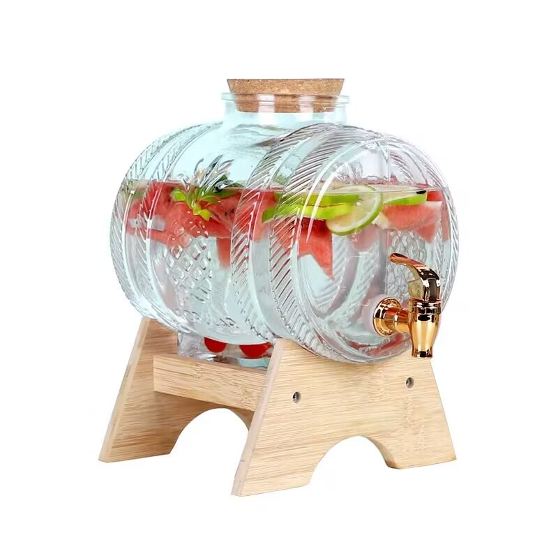 1Lガラス製ウイスキー樽ワイン樽ビール瓶フルーツ熟成アルコー - Wine Beer Whiskey のレビューと価格