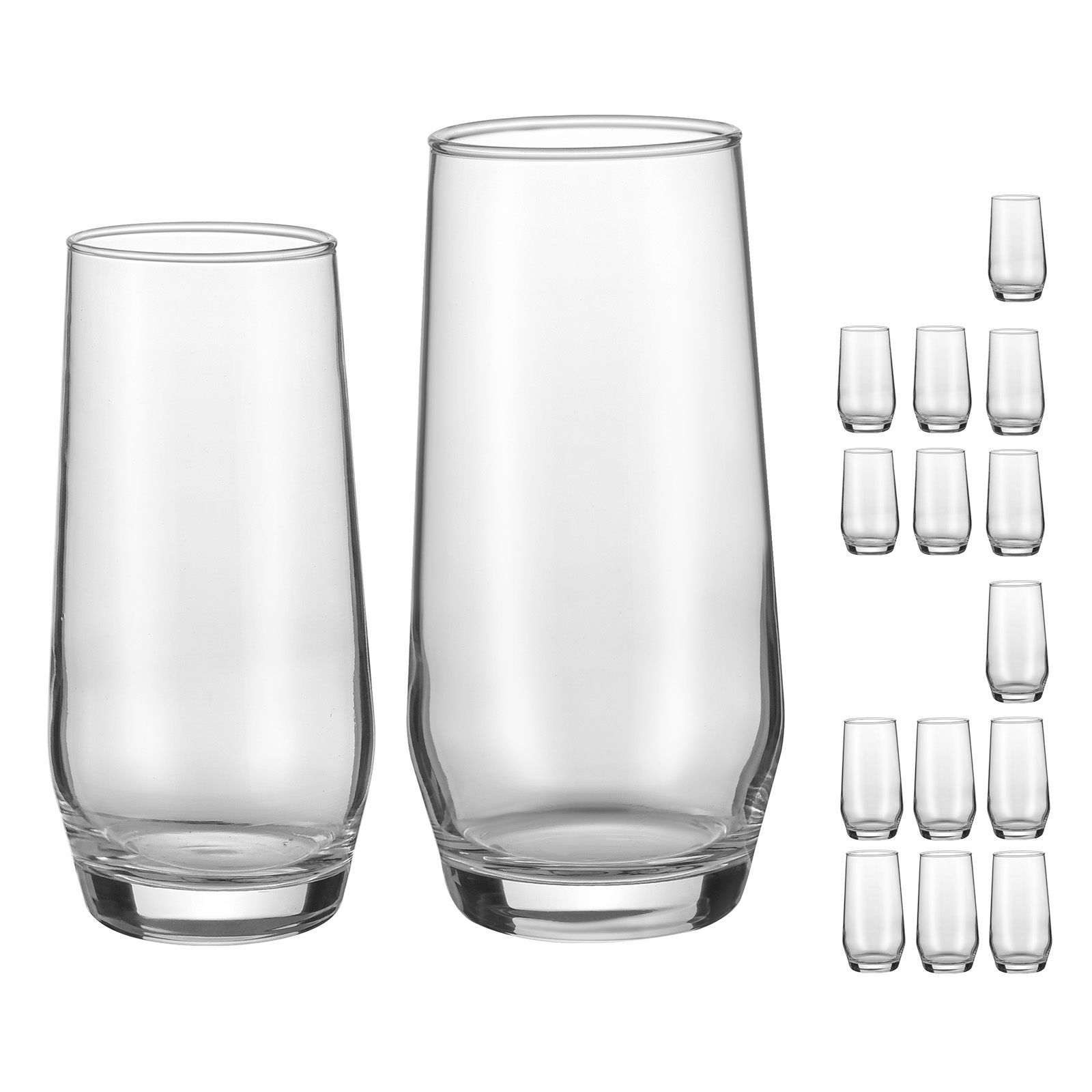 ドリンクグラスセット、16ピースクリスタルガラスカップ、エレ - Wine Beer Mixed Drinks のレビューと価格