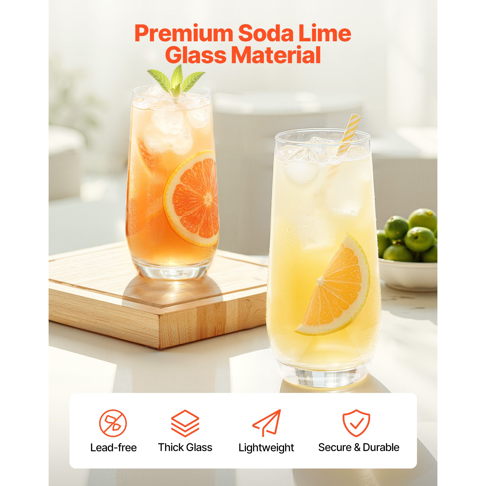 ドリンクグラスセット、16ピースクリスタルガラスカップ、エレ - Wine Beer Mixed Drinks のレビューと価格