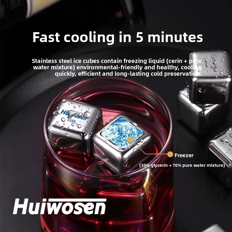 316 ステンレス鋼アイスキューブリサイクル家庭用 304  - Wine Beer Whiskey のレビューと価格